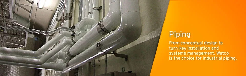 Installed mechanical piping photographed for WATCO